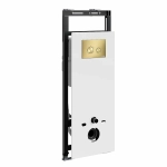 Инсталляция для унитаза WasserKraft Salm 27TLT.010.ME.WH.MG01 белая панель/кнопка золото матовое