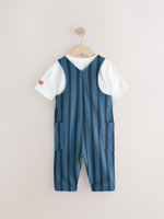 Комбинезон летний и футболка в комплекте для мальчика Next E60-790, Темно-синий, Белый