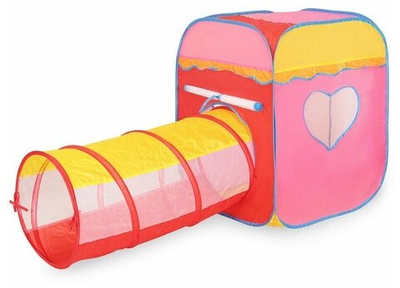 Палатка детская Домик с тоннелем 166*72*88 см 2558