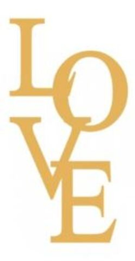 Топпер LOVE акриловый золото, 1 шт