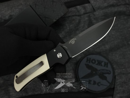 Складной нож Pro-Tech BT2752 Terzuola Tuxedo ATCF c клинком из стали CPM-Magnacut, рукоять алюминий / микарта