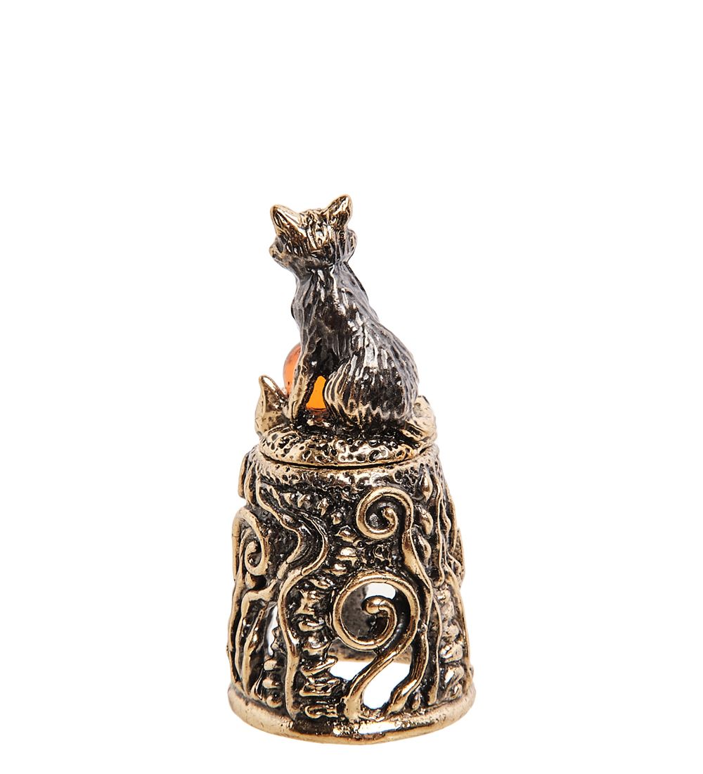 AM-2992 Наперсток «Лисичка» (латунь, янтарь)