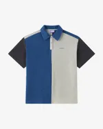 Поло Ymkashix color block HTF синий/песочный