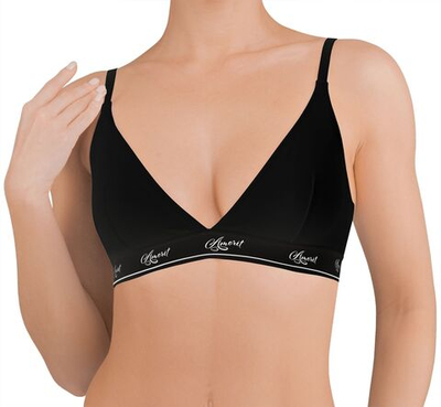 Бюстгальтер-топ без косточек с брендированной резинкой (Размер: S) (Цвет: черный)