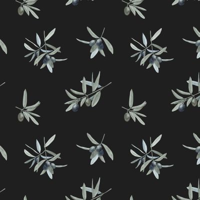 Оливковые ветви на черном