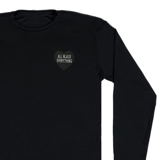 Нашивка термоаппликация на одежду и на рюкзак. All Black, Сердце, Черный