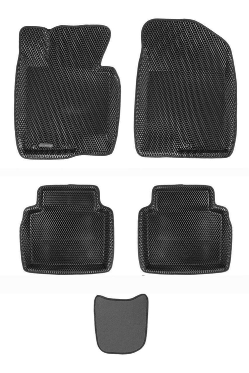 Коврики салона для KIA Optima (2011-15) / HYUNDAI Sonata YF / I40 (2010-16) / Grandeur (2011-16) Euromat 3D EVA черные Арт EM3DEVA-002912