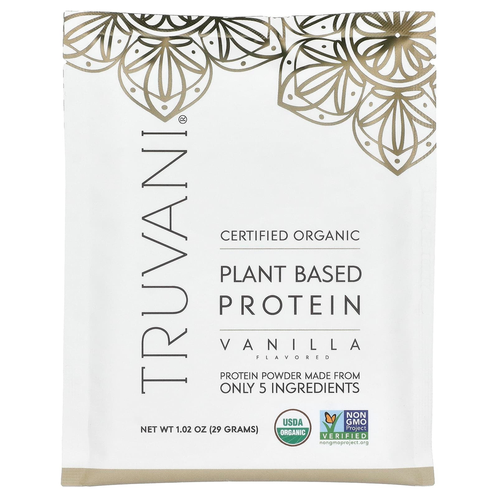 Truvani, протеин на растительной основе, со вкусом ванили, 10 пакетиков по 29 г (1,02 унции)