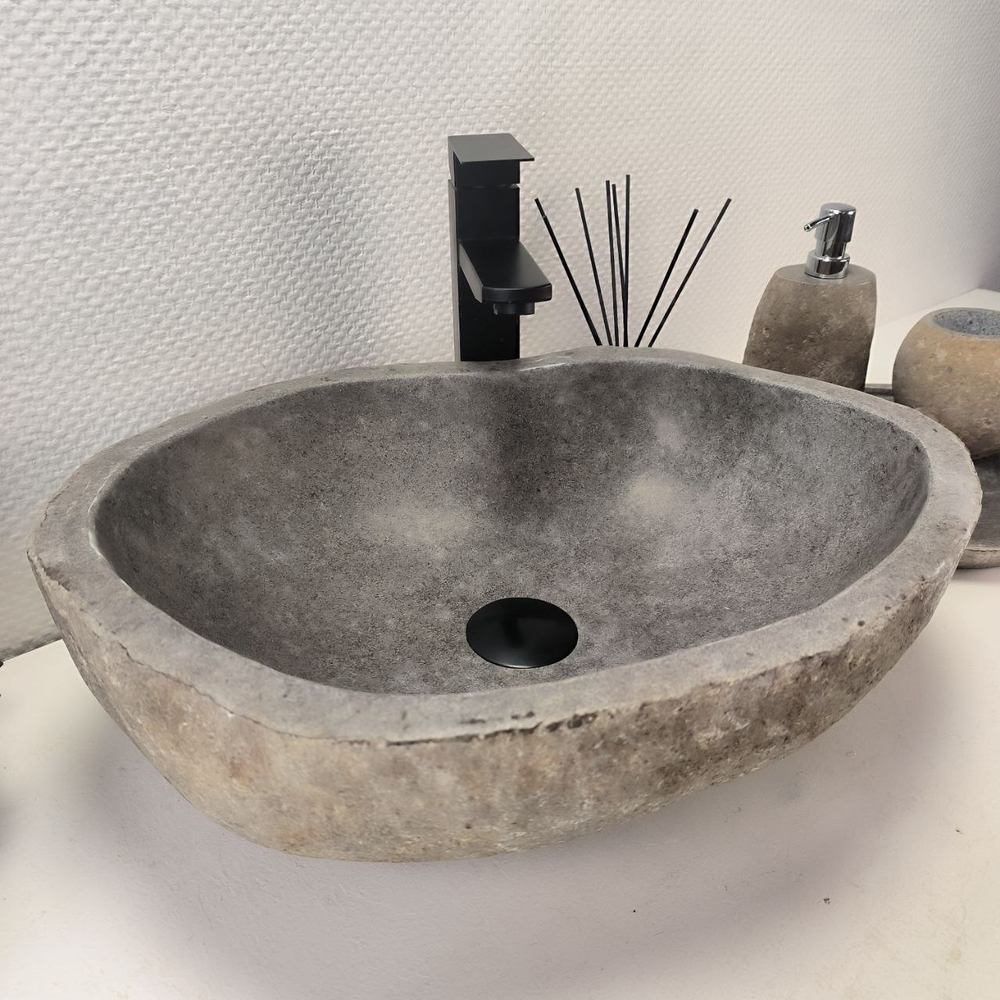 Каменная раковина из речного камня RS-63653 (49*38*15) 0122