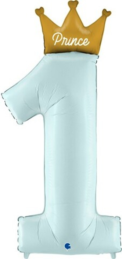 ЦИФРА 1, КОРОНА ДЛЯ ПРИНЦА, ГОЛУБОЙ