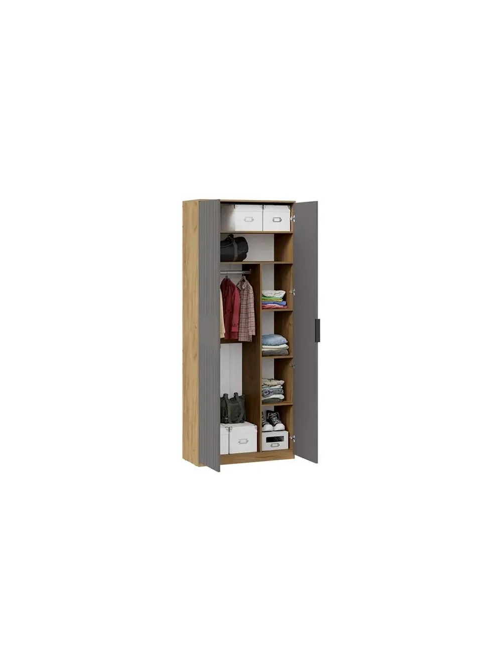 Прихожая с зеркалом Дуб Крафт золотой 190х43х226