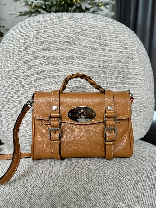 Женская сумочка из натуральной кожи цвета whisky