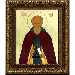 Савва Стромынский Преподобный. Икона на холсте.