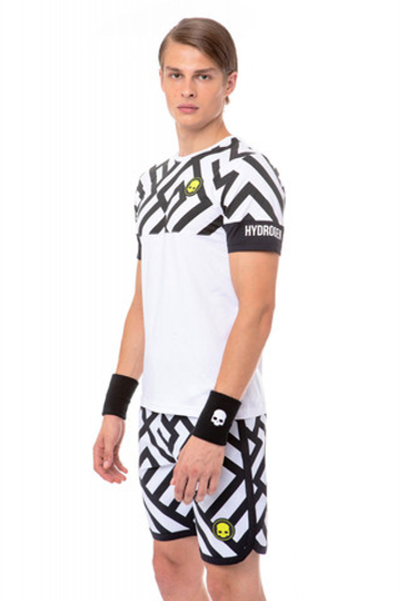 Мужская теннисная футболка Hydrogen Tech Labyrinth Tee - белый