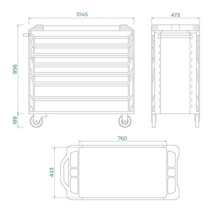 Цена на KING TONY (87SQ33-7B-BK) Тележка инструментальная, 7 выдвижных ящиков, «SQUAD», широкая