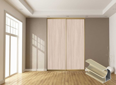 Дверь-купе 2850*600(700,800,900) мм, золото матовое, Ясень LAMARTY