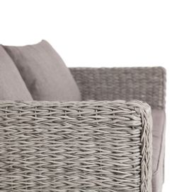 "Капучино" диван из искусственного ротанга (гиацинт) двухместный, цвет серый