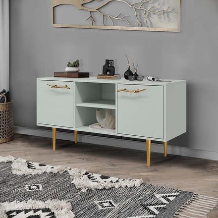 Тумба под ТВ Арт Колор matte 117см Стайл Голд Серый дым матовый