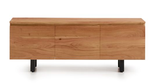 Тумба под телевизор Uxue с 3 дверцами из массива акации 150 x 58 см цвет натуральный