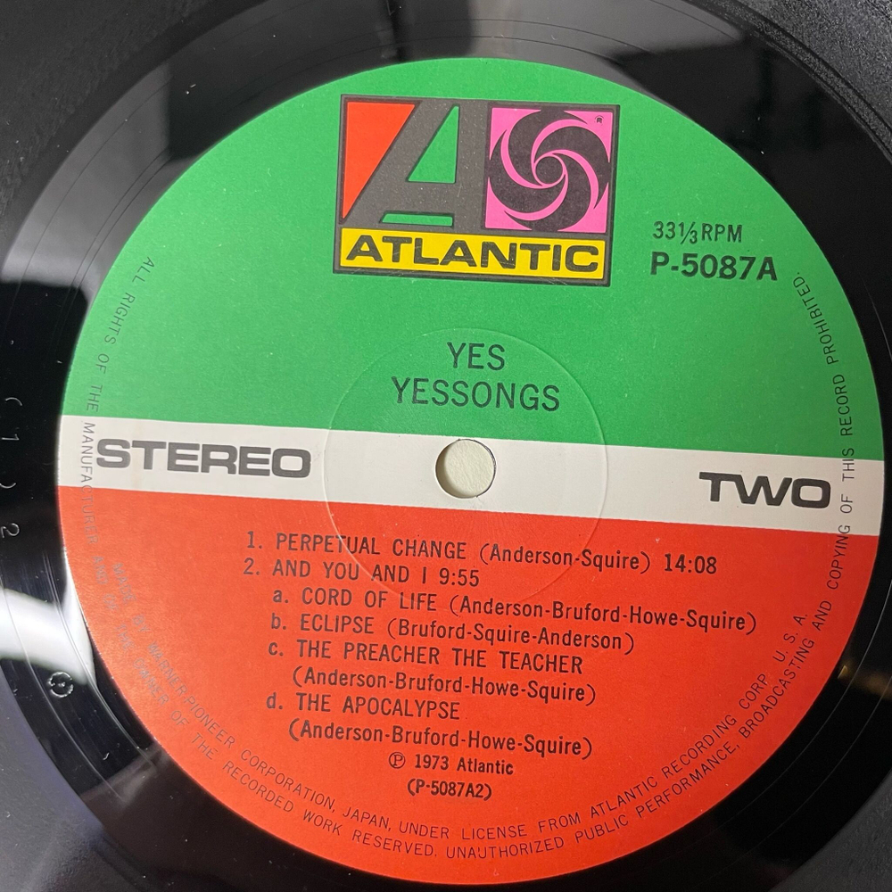 Винтажная виниловая пластинка LP Yes Yessongs (Japan 1973) (No Obi) Roundabout