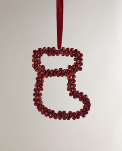 ZARA HOME ЕЛОЧНОЕ УКРАШЕНИЕ В ФОРМЕ САПОГА, КРАСНЫЙ