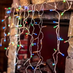 ULD-B2007-100-TTK MULTI IP44 Бахрома светодиодная с эффектом мерцания. 2м. Соединяемая. 100 светодиодов. Разноцветный свет. Провод прозрачный. ТМ Uniel