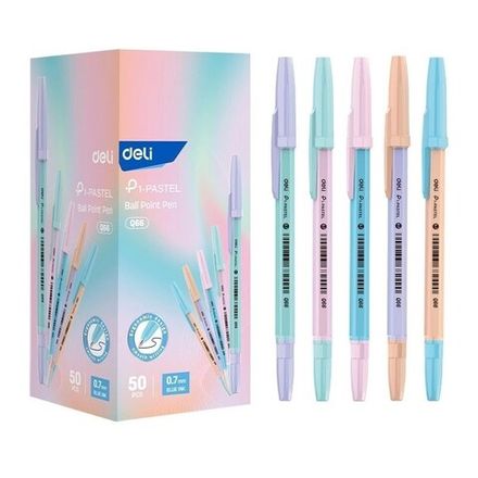 Ручка шариковая Deli P1-Pastel EQ66, синяя, 0.7мм, ассорти, 1шт.