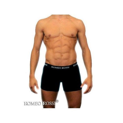 Мужские трусы боксеры удлиненные c резинкой Romeo Rossi черные RR7001-02