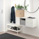 Комбинация для хранения - EKET / VÄLJARE/ VАLJARE IKEA/ ЭКЕТ/ ВАЛЬЯРЕ ИКЕА,  105х70 см, белый/под беленый дуб