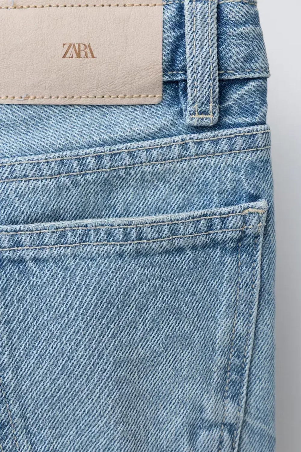 ZARA ДЖИНСЫ WIDE LEG С ЭФФЕКТОМ ПОТЕРТОСТИ, СИНИЙ