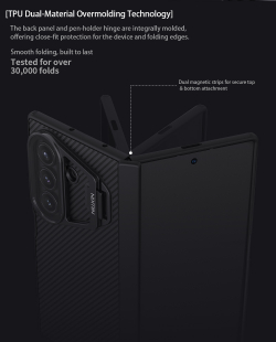 Чехол от Nillkin на Samsung Galaxy Fold 7, серия CamShield Prop Case (версия с откидной прозрачной крышкой объектива)