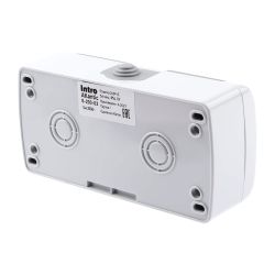 Розетка Intro Atlantic 5-203-03 двойная с заземлением 2х2P+E Schuko 16А-250В IP54 ОУ серый | Intro