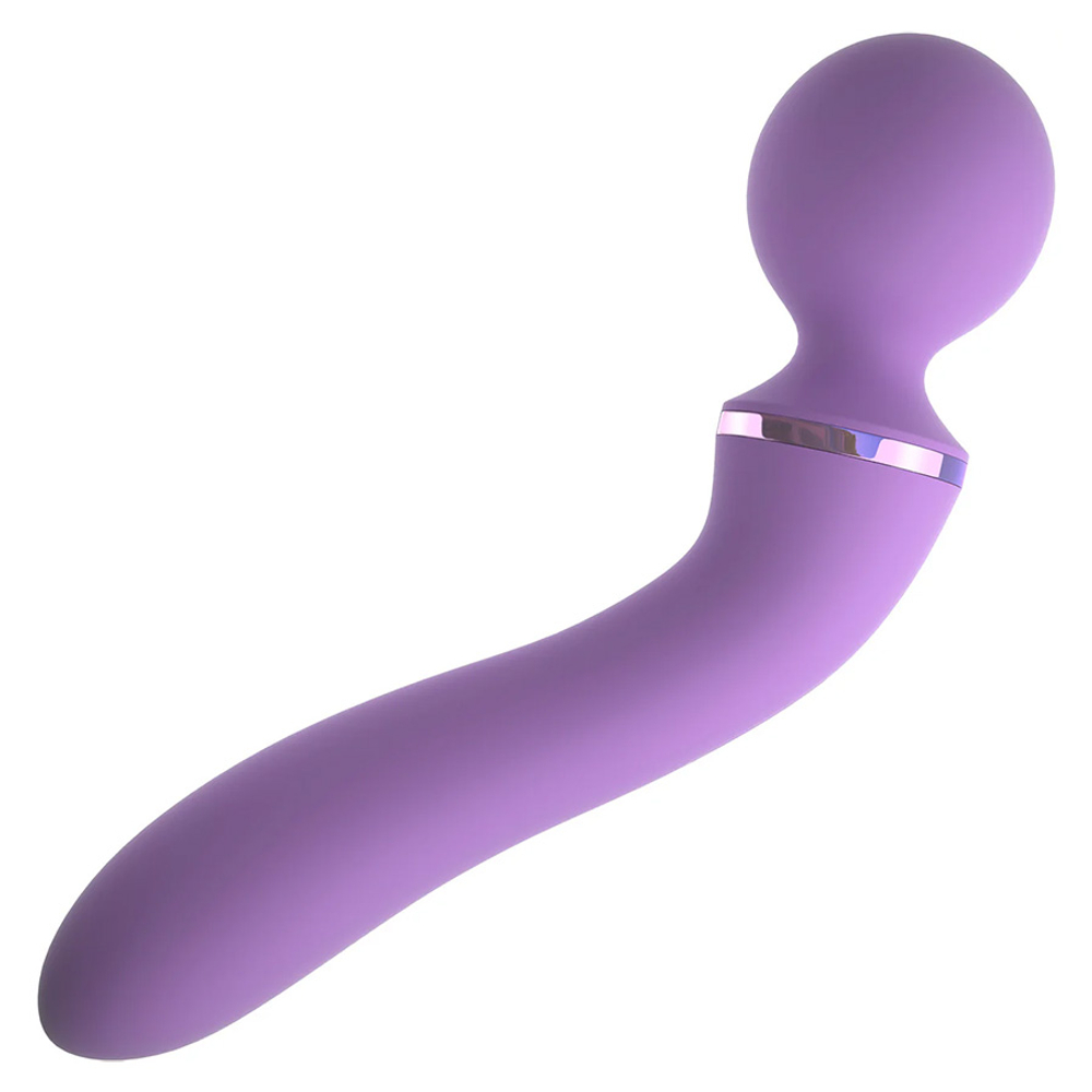 Аккумуляторный гибкий вибратор-вонд 20см для массажа эрогенных зон PipeDream Fantasy for Her Duo Wand Massage with G-Spot Vibrator Purple 494012