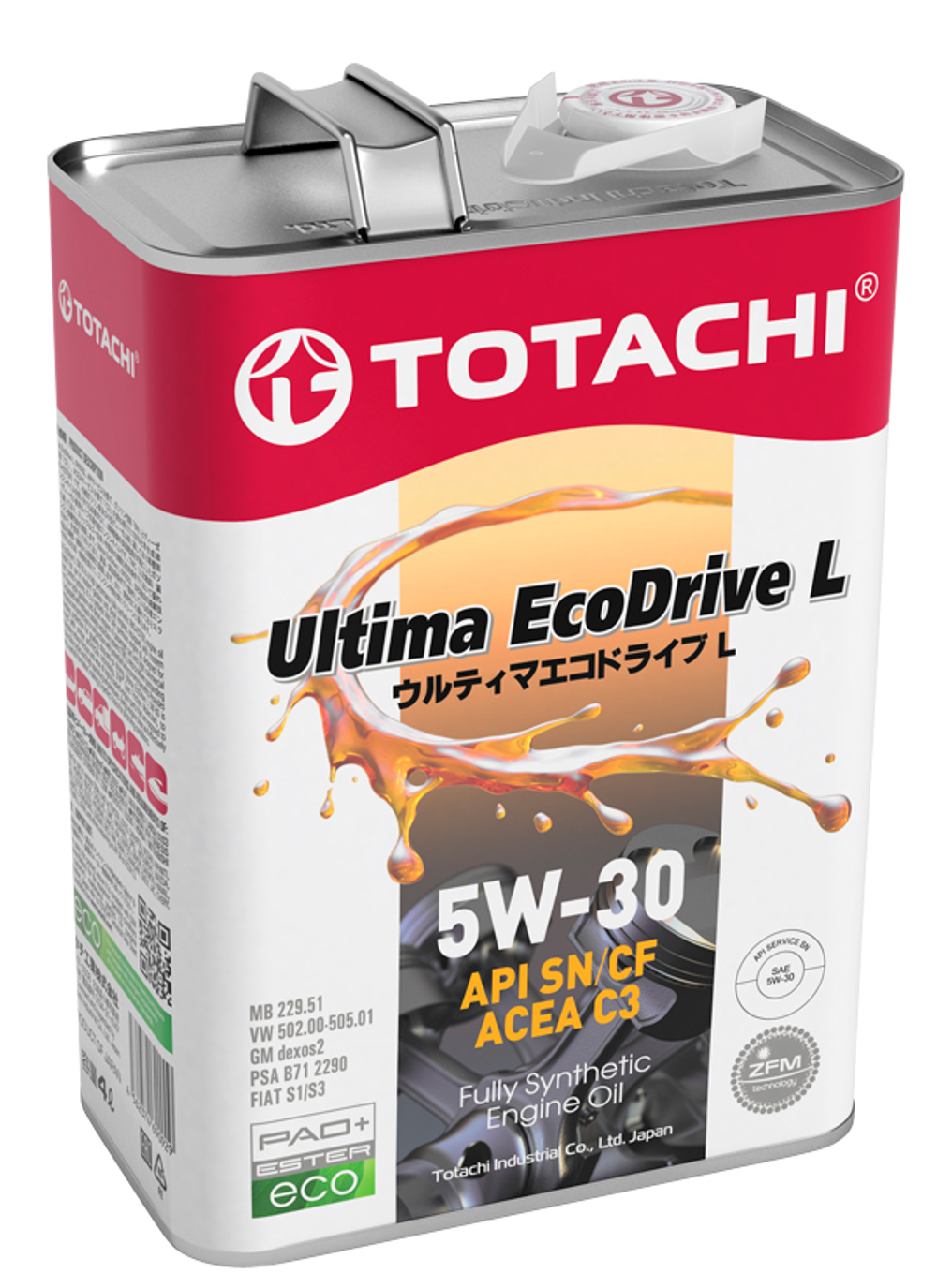 Масло моторное синтетическое  TOTACHI 5W-30 "Ultima EcoDrive L  4л