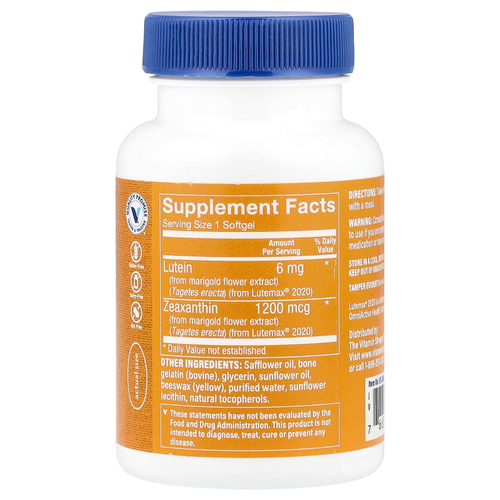 The Vitamin Shoppe, Лютеин, 6 мг, 120 мягких таблеток