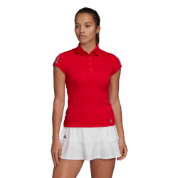 Женское поло Adidas W Club 3 Stripes Polo - scarlet