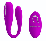 Лиловый вибратор для пар Algernon с пультом ДУ (Цвет: лиловый)