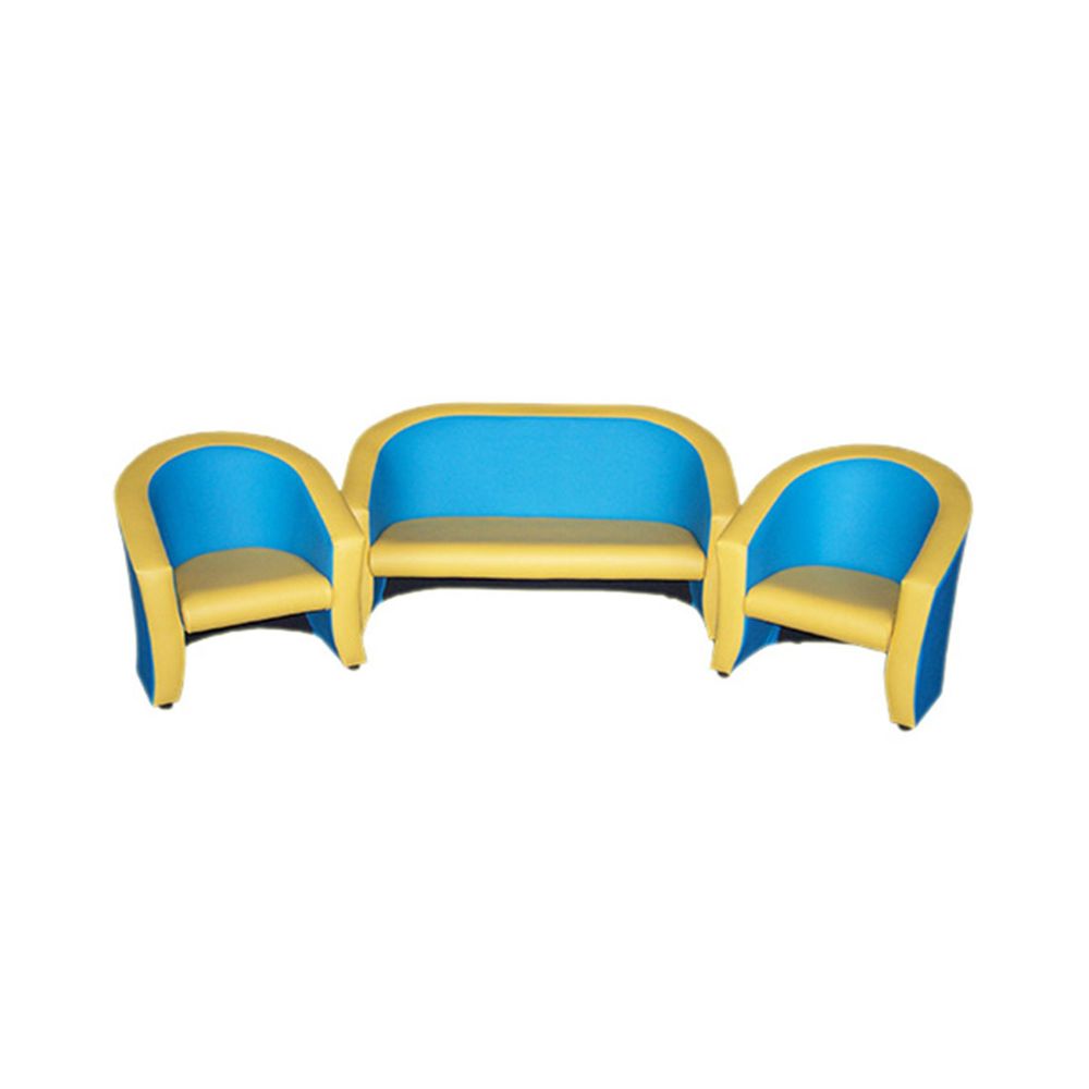 Комплект мягкой игровой мебели «Совенок» голубо-желтый
