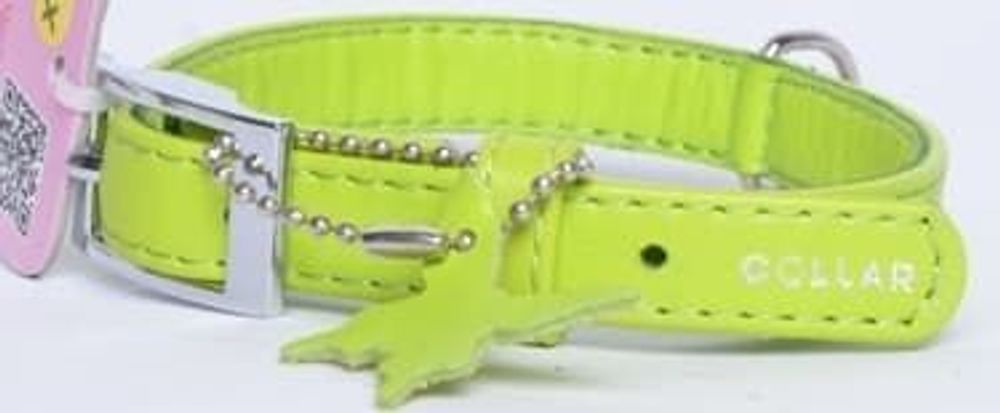 Ошейник &quot;CoLLaR Glamour&quot; без украшений зеленый ширина 15мм, длина 25-34см