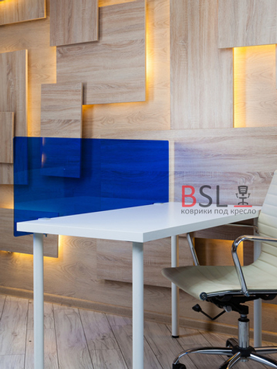 Экран на струбцинах № 05 (серые) синий прозрачный