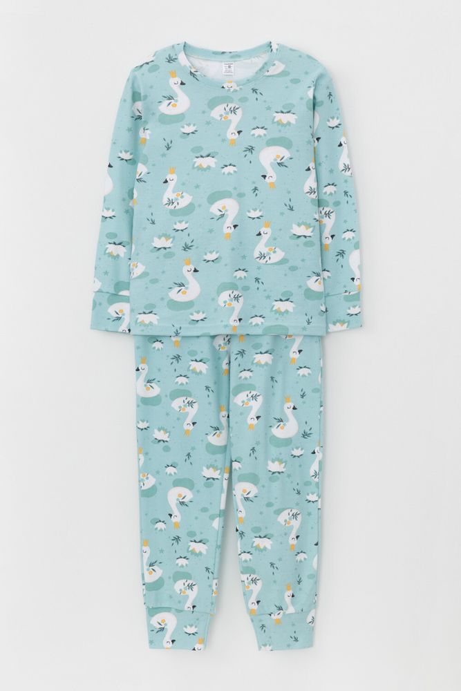 К 1552/сказочные лебеди на морозном шалфее пижама детская