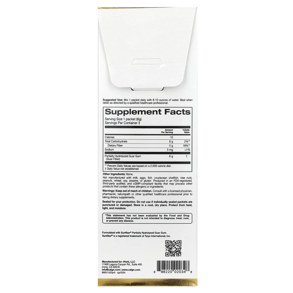 California Gold Nutrition, пребиотическая клетчатка, 3 пакетика, по 6 г (0,21 унции)