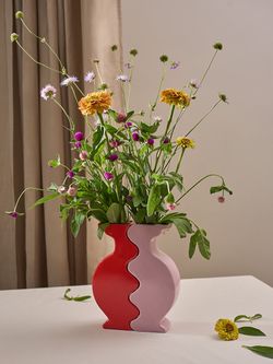 Набор из 2-х ваз Love Puzzle, 25 см, красная/розовая