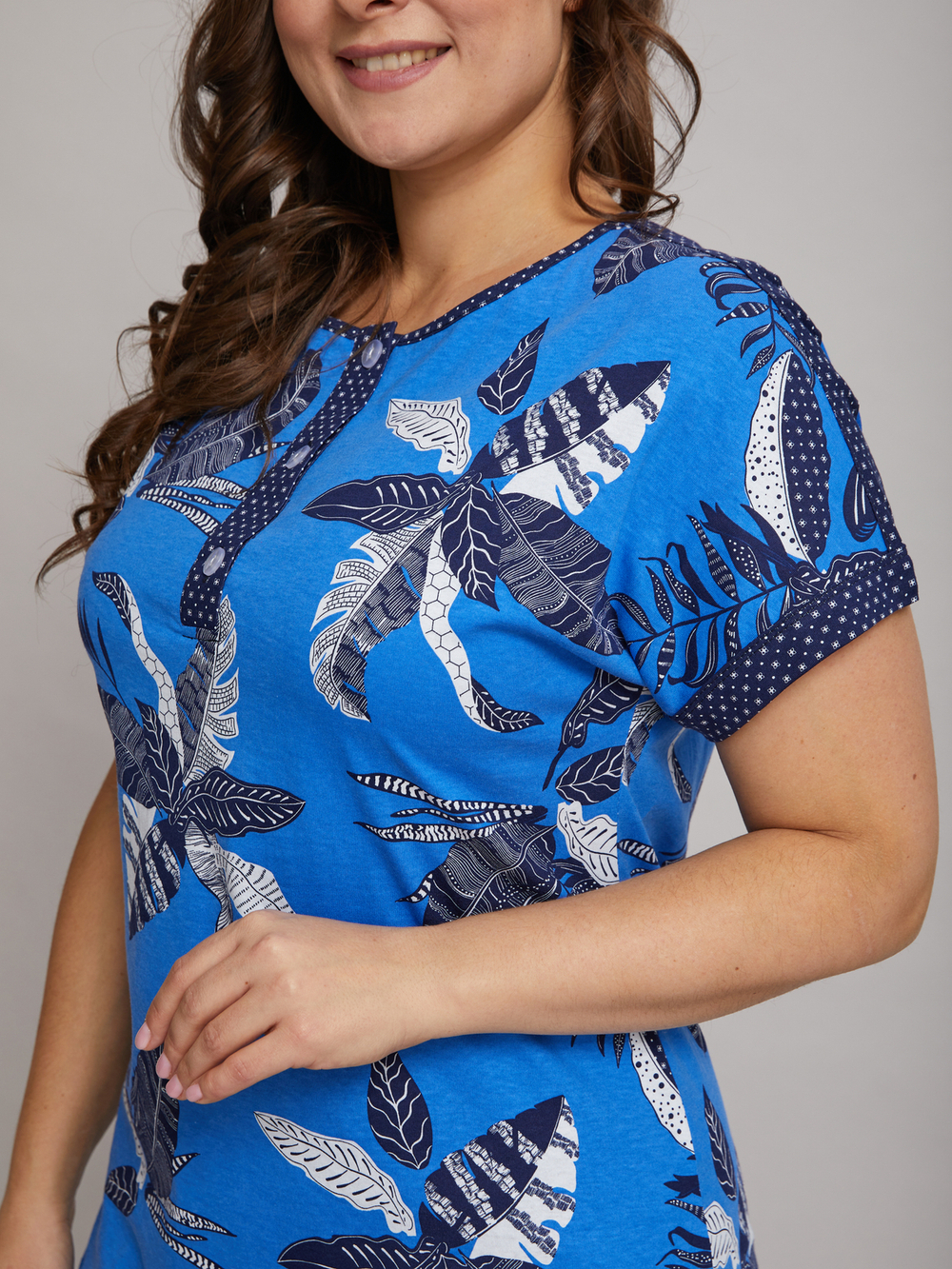 Футболка Фк-136/небесный-листья