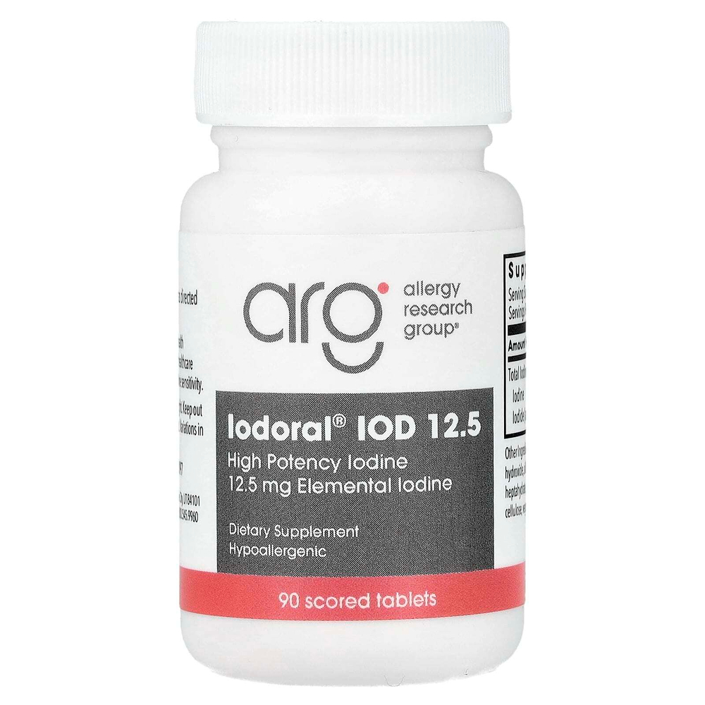 Optimox, Iodoral® IOD 12,5, высокоэффективный йод, 90 делимых таблеток