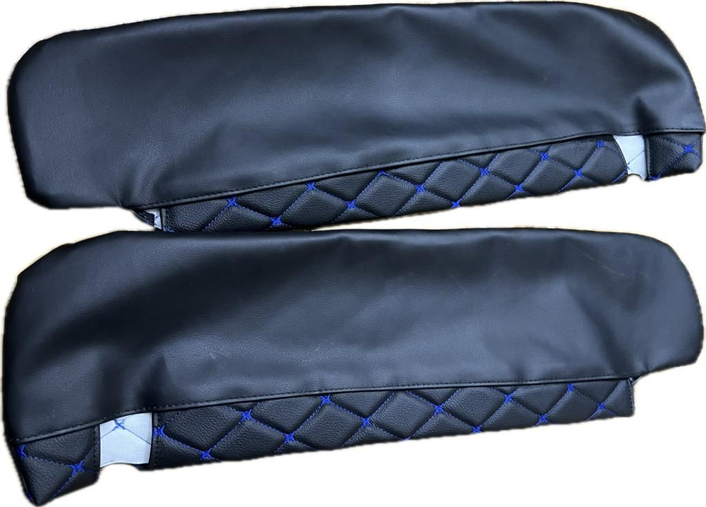 Чехлы на козырьки ГАЗель Некст и ГАЗон Некст (синяя нить Бабочка)