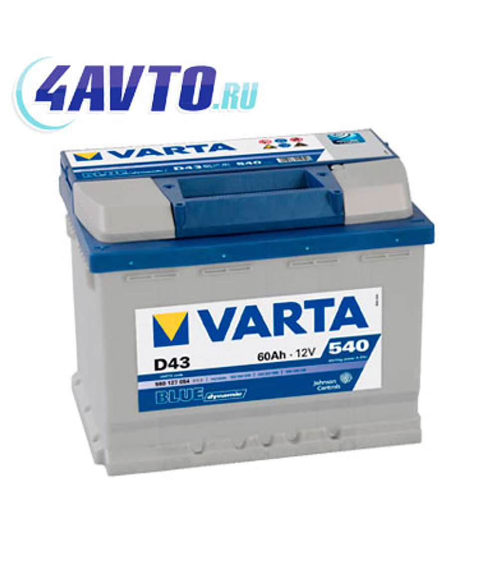 Аккумулятор 6СТ-60 А.ч., п.п., L+, VARTA BLUE DYNAMIC (560 127)