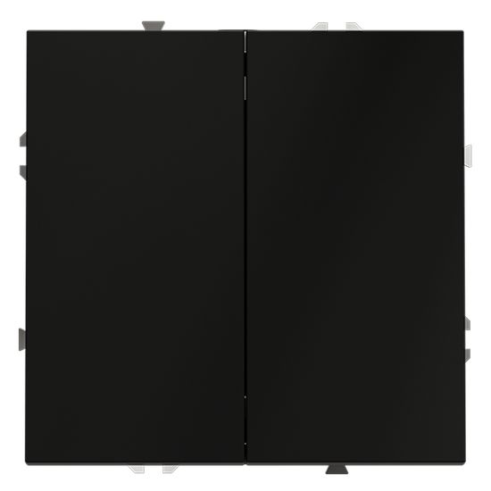 Выключатель с самовозвратом встраиваемый VOLTUM S70 двухклавишный 10А, (черный матовый)