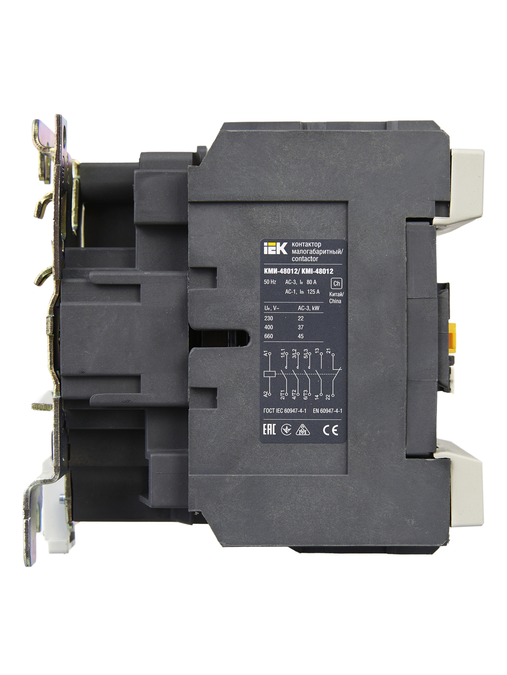 Контактор КМИ-48012 80А 230В/АС3 1NO;1NC IEK