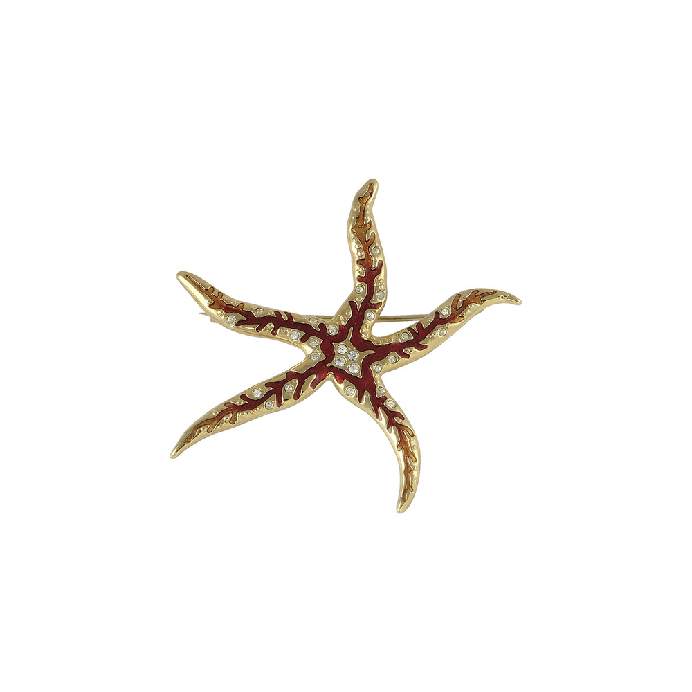"Мор.звезда" колье в золотом покрытии из коллекции "Красное море" от Jenavi  с замком карабин